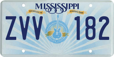 MS license plate ZVV182