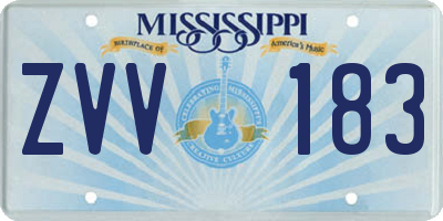 MS license plate ZVV183