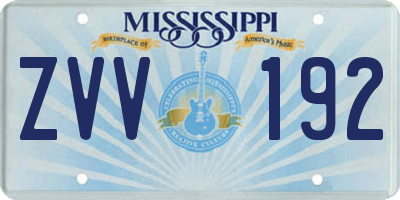 MS license plate ZVV192