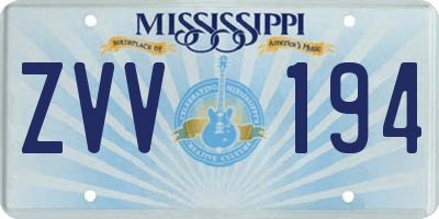 MS license plate ZVV194