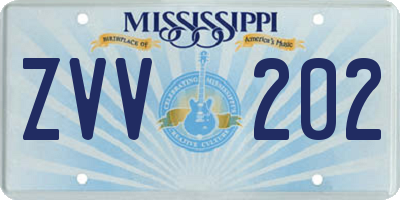 MS license plate ZVV202