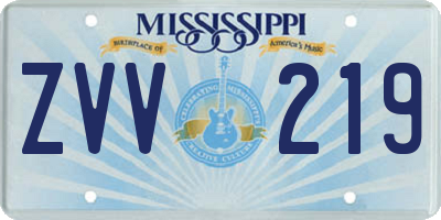 MS license plate ZVV219