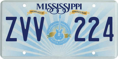 MS license plate ZVV224