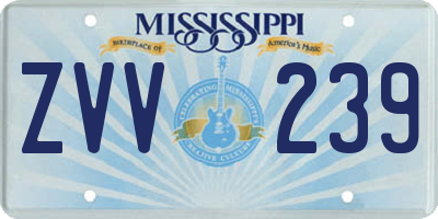 MS license plate ZVV239