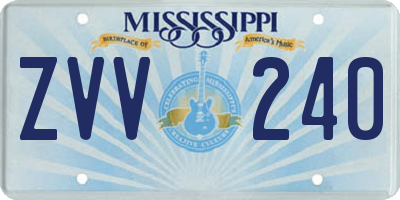 MS license plate ZVV240