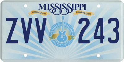 MS license plate ZVV243