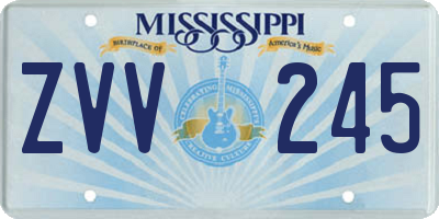 MS license plate ZVV245