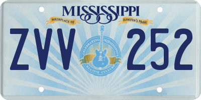 MS license plate ZVV252