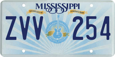 MS license plate ZVV254