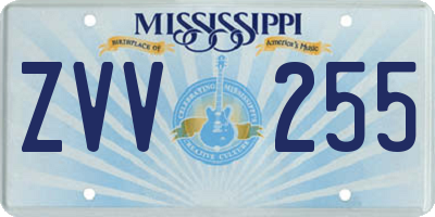 MS license plate ZVV255