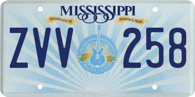 MS license plate ZVV258