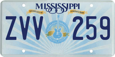 MS license plate ZVV259