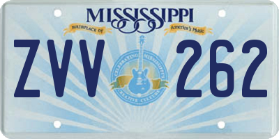 MS license plate ZVV262