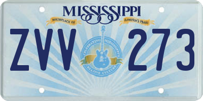 MS license plate ZVV273