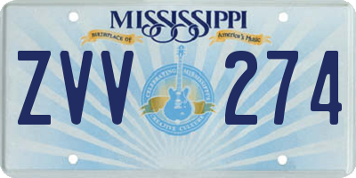 MS license plate ZVV274