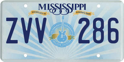 MS license plate ZVV286