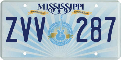 MS license plate ZVV287