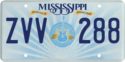 MS license plate ZVV288