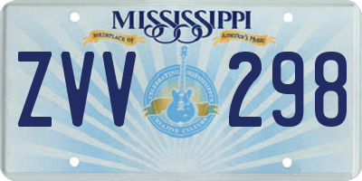 MS license plate ZVV298