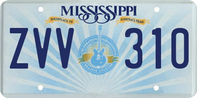 MS license plate ZVV310