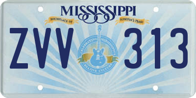 MS license plate ZVV313