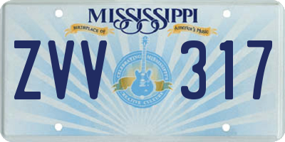 MS license plate ZVV317