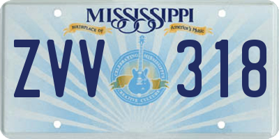 MS license plate ZVV318