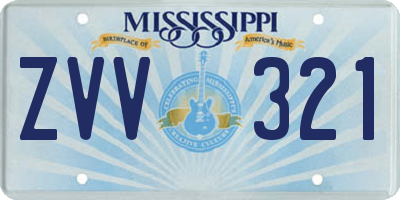 MS license plate ZVV321