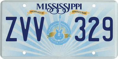 MS license plate ZVV329