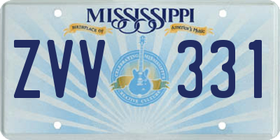 MS license plate ZVV331