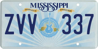 MS license plate ZVV337