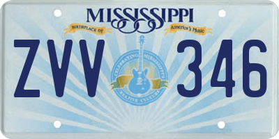 MS license plate ZVV346