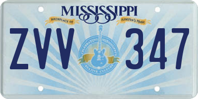 MS license plate ZVV347