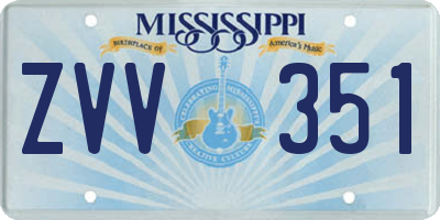 MS license plate ZVV351