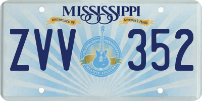 MS license plate ZVV352