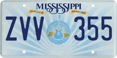 MS license plate ZVV355