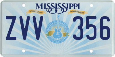 MS license plate ZVV356