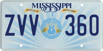 MS license plate ZVV360