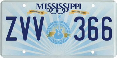 MS license plate ZVV366