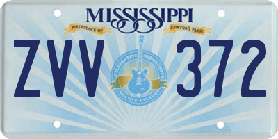 MS license plate ZVV372