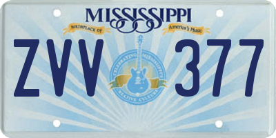 MS license plate ZVV377