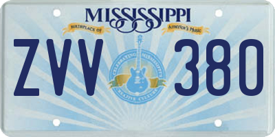 MS license plate ZVV380