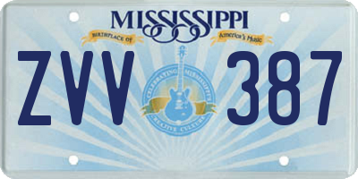 MS license plate ZVV387