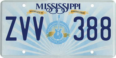 MS license plate ZVV388