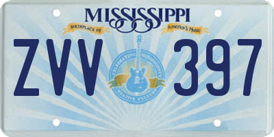 MS license plate ZVV397