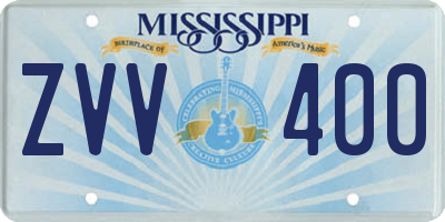 MS license plate ZVV400