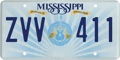 MS license plate ZVV411