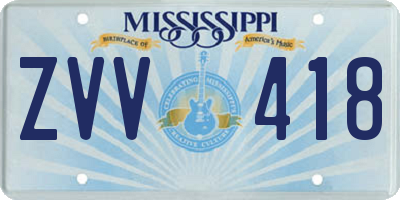 MS license plate ZVV418