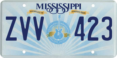 MS license plate ZVV423