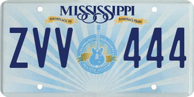 MS license plate ZVV444